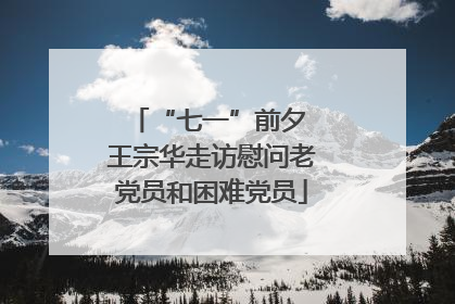 “七一”前夕 王宗华走访慰问老党员和困难党员