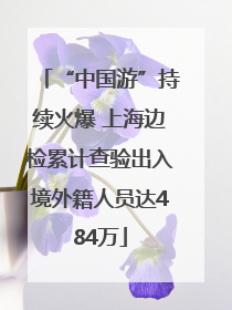 “中国游”持续火爆 上海边检累计查验出入境外籍人员达484万