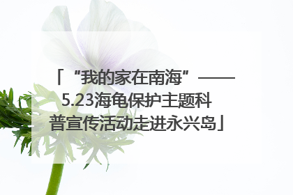 “我的家在南海”——5.23海龟保护主题科普宣传活动走进永兴岛