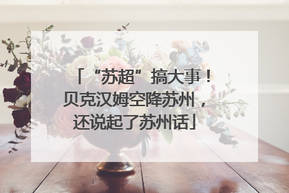 “苏超”搞大事！贝克汉姆空降苏州，还说起了苏州话
