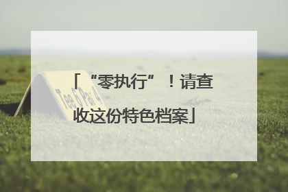 “零执行”！请查收这份特色档案