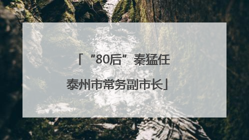 “80后”秦猛任泰州市常务副市长