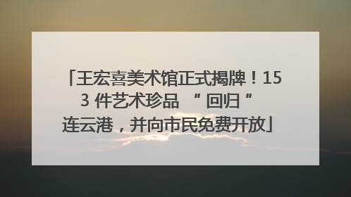 王宏喜美术馆正式揭牌！153 件艺术珍品 “ 回归 ” 连云港，并向市民免费开放