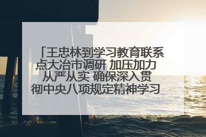 王忠林到学习教育联系点大冶市调研 加压加力 从严从实 确保深入贯彻中央八项规定精神学习教育取得实效