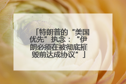 特朗普的“美国优先”执念：“伊朗必须在被彻底摧毁前达成协议”