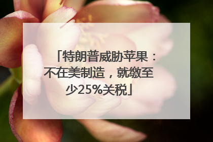 特朗普威胁苹果：不在美制造，就缴至少25%关税