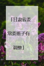 甘肃省委常委班子有调整