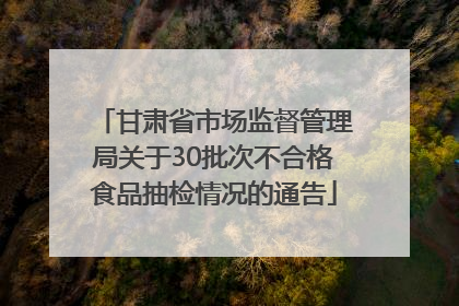 甘肃省市场监督管理局关于30批次不合格食品抽检情况的通告