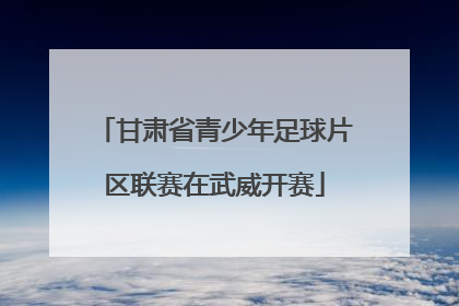 甘肃省青少年足球片区联赛在武威开赛