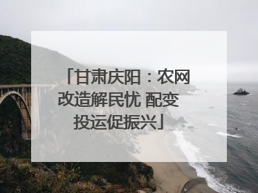 甘肃庆阳：农网改造解民忧 配变投运促振兴