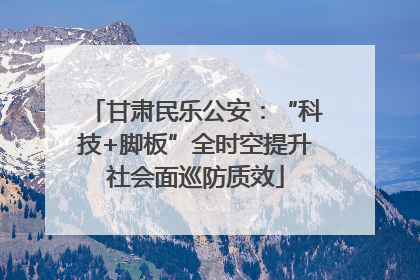 甘肃民乐公安：“科技+脚板”全时空提升社会面巡防质效
