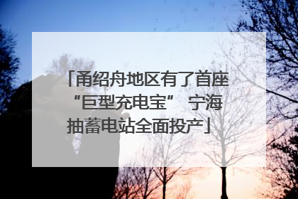 甬绍舟地区有了首座“巨型充电宝” 宁海抽蓄电站全面投产