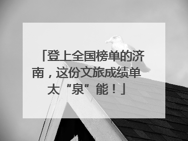 登上全国榜单的济南，这份文旅成绩单太“泉”能！