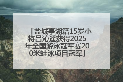 盐城亭湖籍15岁小将吕沁遥获得2025年全国游泳冠军赛200米蛙泳项目冠军