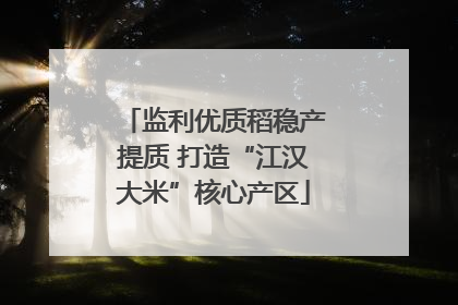 监利优质稻稳产提质 打造“江汉大米”核心产区