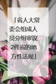 省人大常委会组成人员分组审议2件省的地方性法规