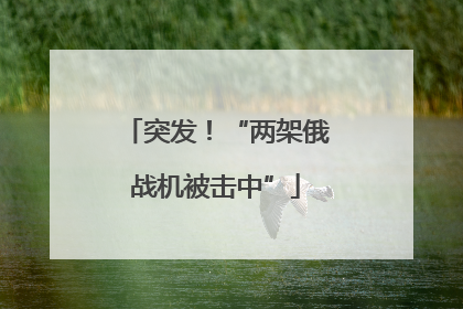 突发！“两架俄战机被击中”