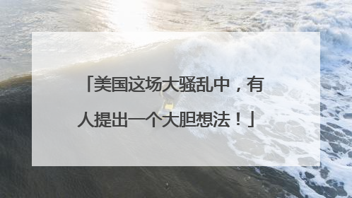 美国这场大骚乱中，有人提出一个大胆想法！