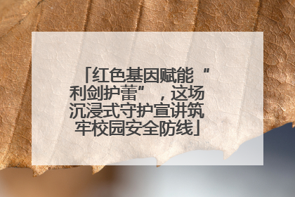 红色基因赋能“利剑护蕾”，这场沉浸式守护宣讲筑牢校园安全防线