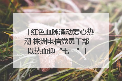 红色血脉涌动爱心热潮 株洲电信党员干部以热血迎“七一”