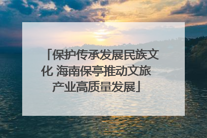 保护传承发展民族文化 海南保亭推动文旅产业高质量发展