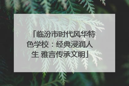 临汾市时代风华特色学校：经典浸润人生 雅言传承文明