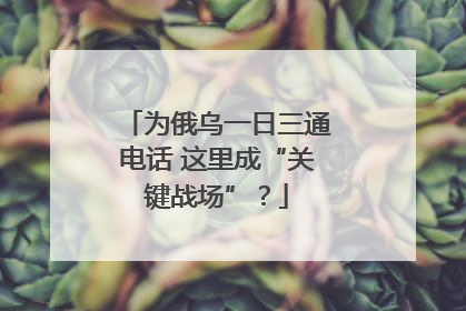 为俄乌一日三通电话 这里成“关键战场”？