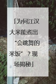 为何江汉大米能煮出“会跳舞的米饭”？现场揭秘