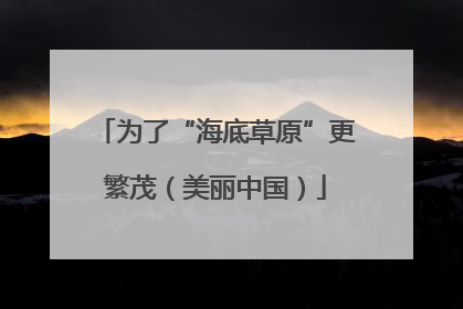 为了“海底草原”更繁茂（美丽中国）