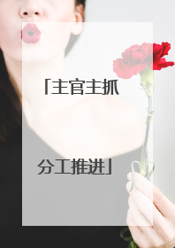 主官主抓 分工推进