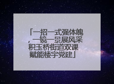 一招一式强体魄，一镜一景展风采 积玉桥街道双课赋能楼宇党建