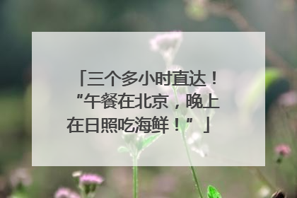 三个多小时直达！“午餐在北京，晚上在日照吃海鲜！”
