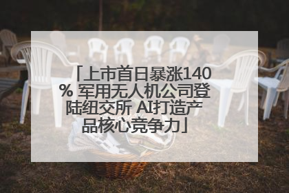 上市首日暴涨140% 军用无人机公司登陆纽交所 AI打造产品核心竞争力