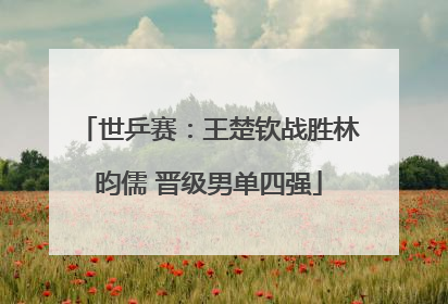 世乒赛：王楚钦战胜林昀儒 晋级男单四强