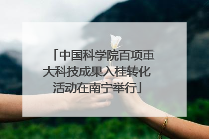 中国科学院百项重大科技成果入桂转化活动在南宁举行