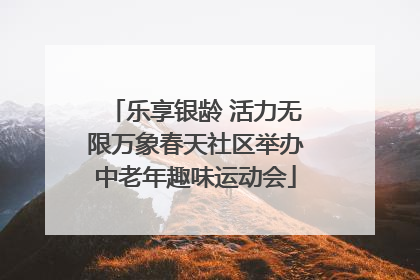 乐享银龄 活力无限万象春天社区举办中老年趣味运动会