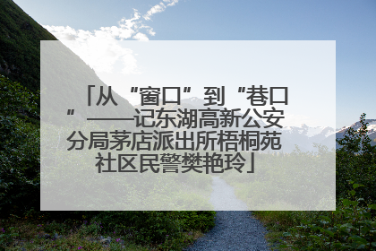 从“窗口”到“巷口”——记东湖高新公安分局茅店派出所梧桐苑社区民警樊艳玲