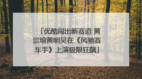 优酷闯出新赛道 黄景瑜黄明昊在《风驰赛车手》上演极限狂飙