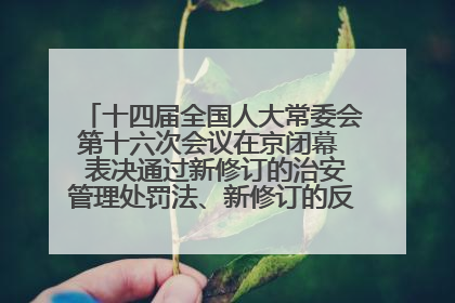 十四届全国人大常委会第十六次会议在京闭幕  表决通过新修订的治安管理处罚法、新修订的反不正当竞争法  习近平签署主席令予以公布  赵乐际主持会议