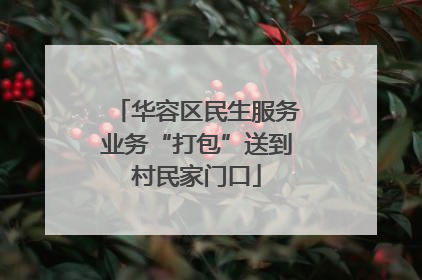 华容区民生服务业务“打包”送到村民家门口