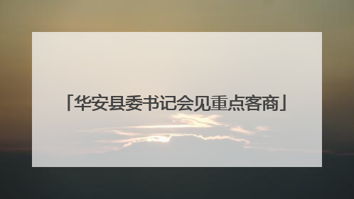 华安县委书记会见重点客商