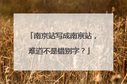 南京站写成南亰站，难道不是错别字？