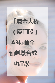 厦金大桥（厦门段）A3标首个预制墩台成功吊装