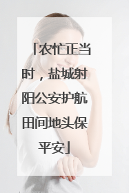 农忙正当时，盐城射阳公安护航田间地头保平安