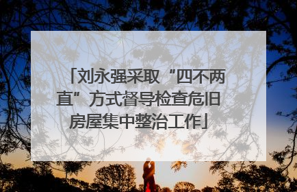 刘永强采取“四不两直”方式督导检查危旧房屋集中整治工作