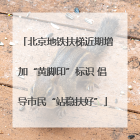 北京地铁扶梯近期增加“黄脚印”标识 倡导市民“站稳扶好”