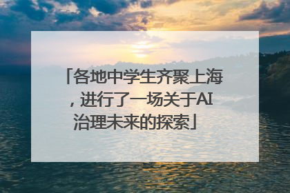 各地中学生齐聚上海，进行了一场关于AI治理未来的探索