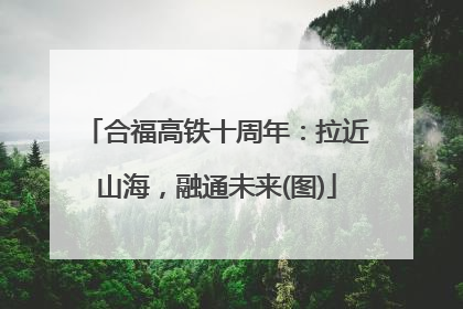 合福高铁十周年：拉近山海，融通未来(图)