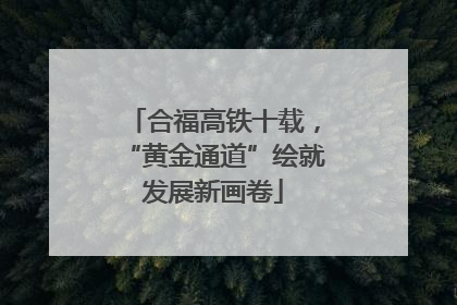 合福高铁十载，“黄金通道”绘就发展新画卷