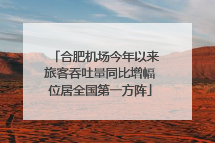 合肥机场今年以来旅客吞吐量同比增幅位居全国第一方阵